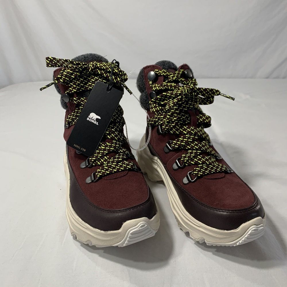 Sorel Kinetic Breakthru Conquest Sneaker Boot New Cinder Bloodstone Womens 6 NWT